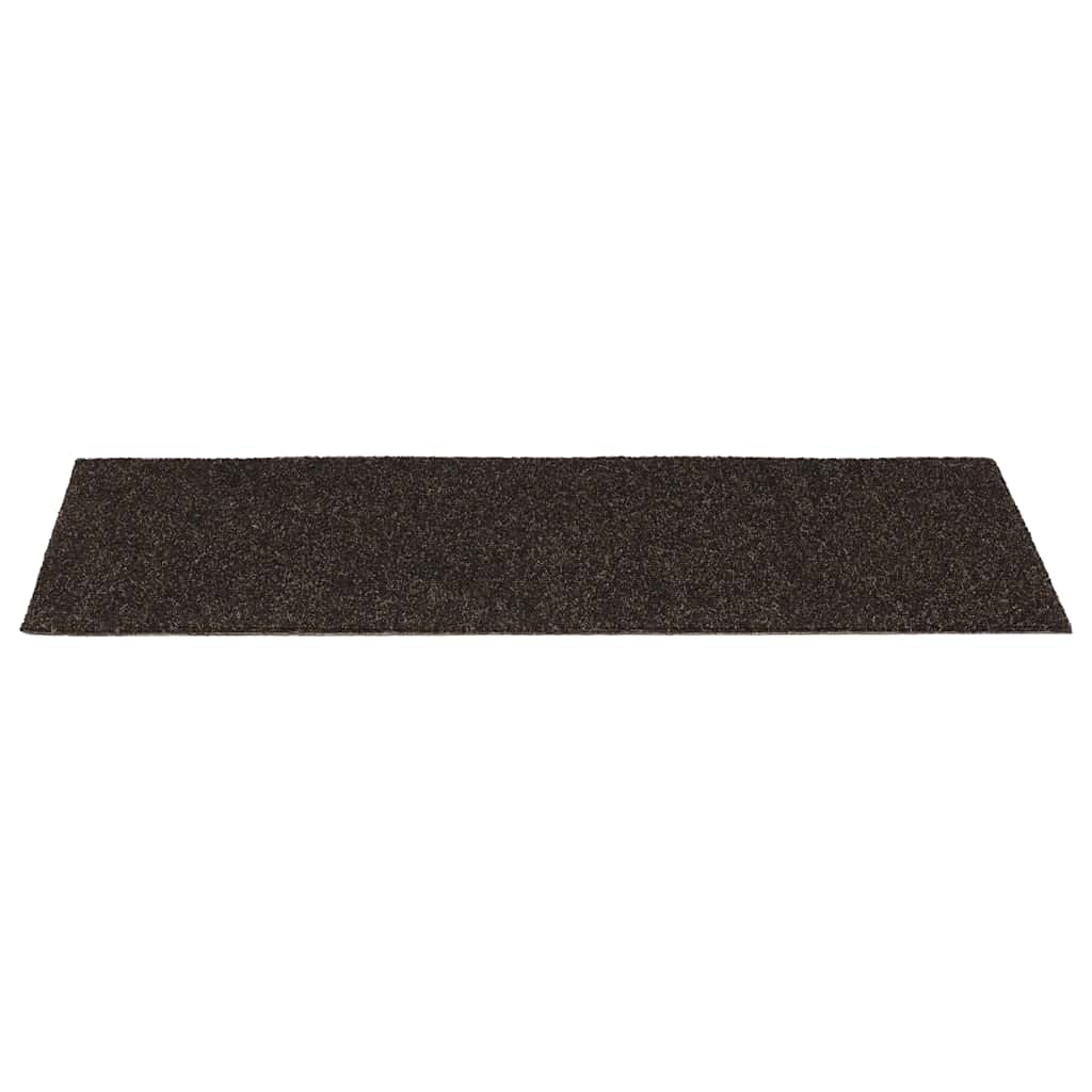 Tapetes de escada autoadesivos 15 peças 60x25 cm marrom escuro retangulares