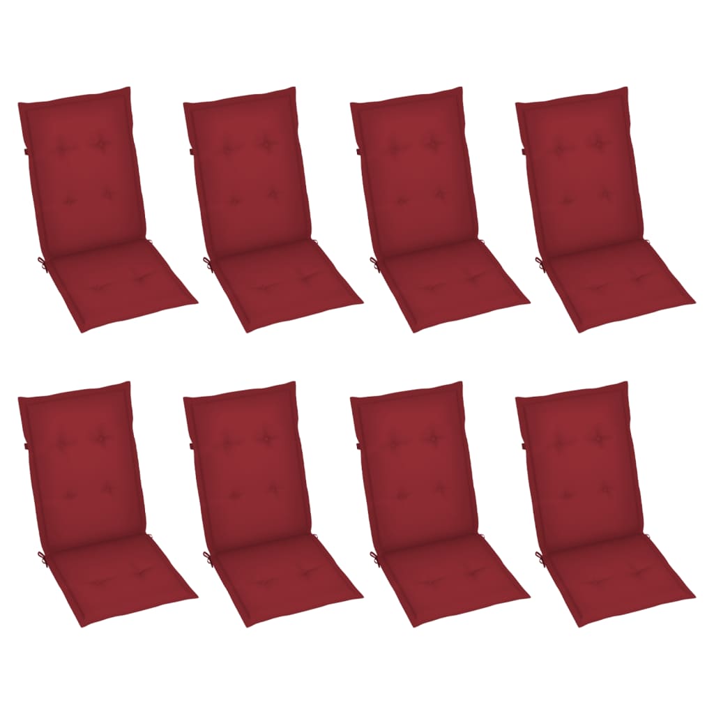 Cadeiras jardim reclináveis c/ almofadões 8 pcs acácia cinzento