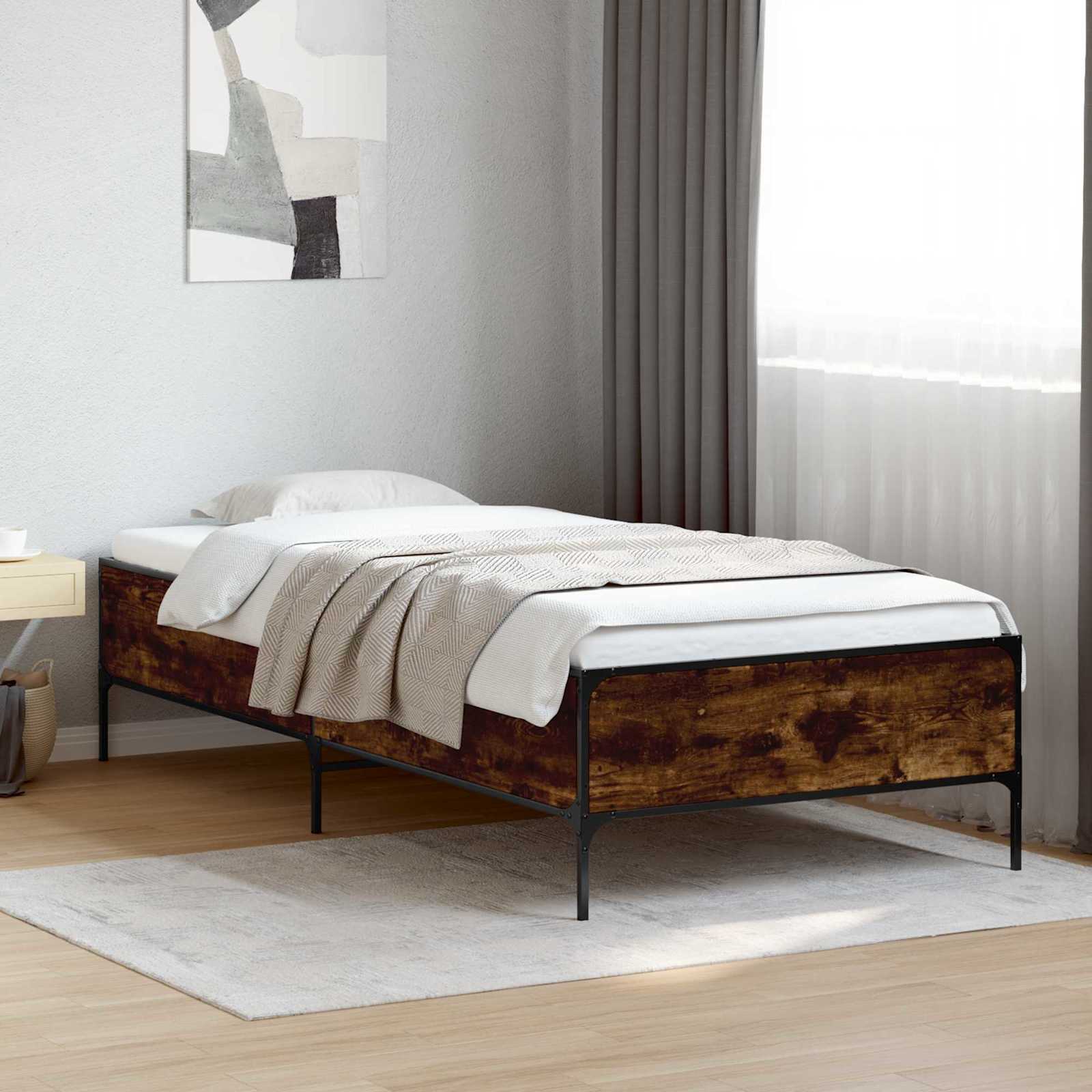 Estrutura da cama carvalho fumê 80 x 200 cm