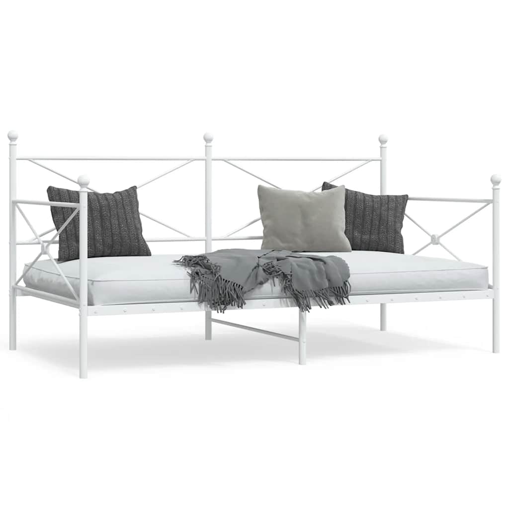 Cama de dia sem colchão 107x203 cm aço branco