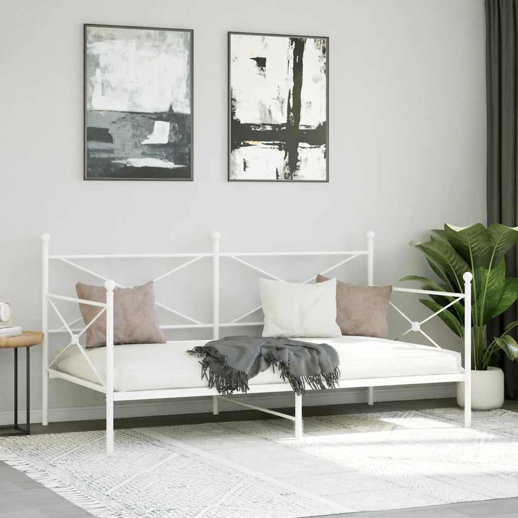 Cama de dia sem colchão 107x203 cm aço branco