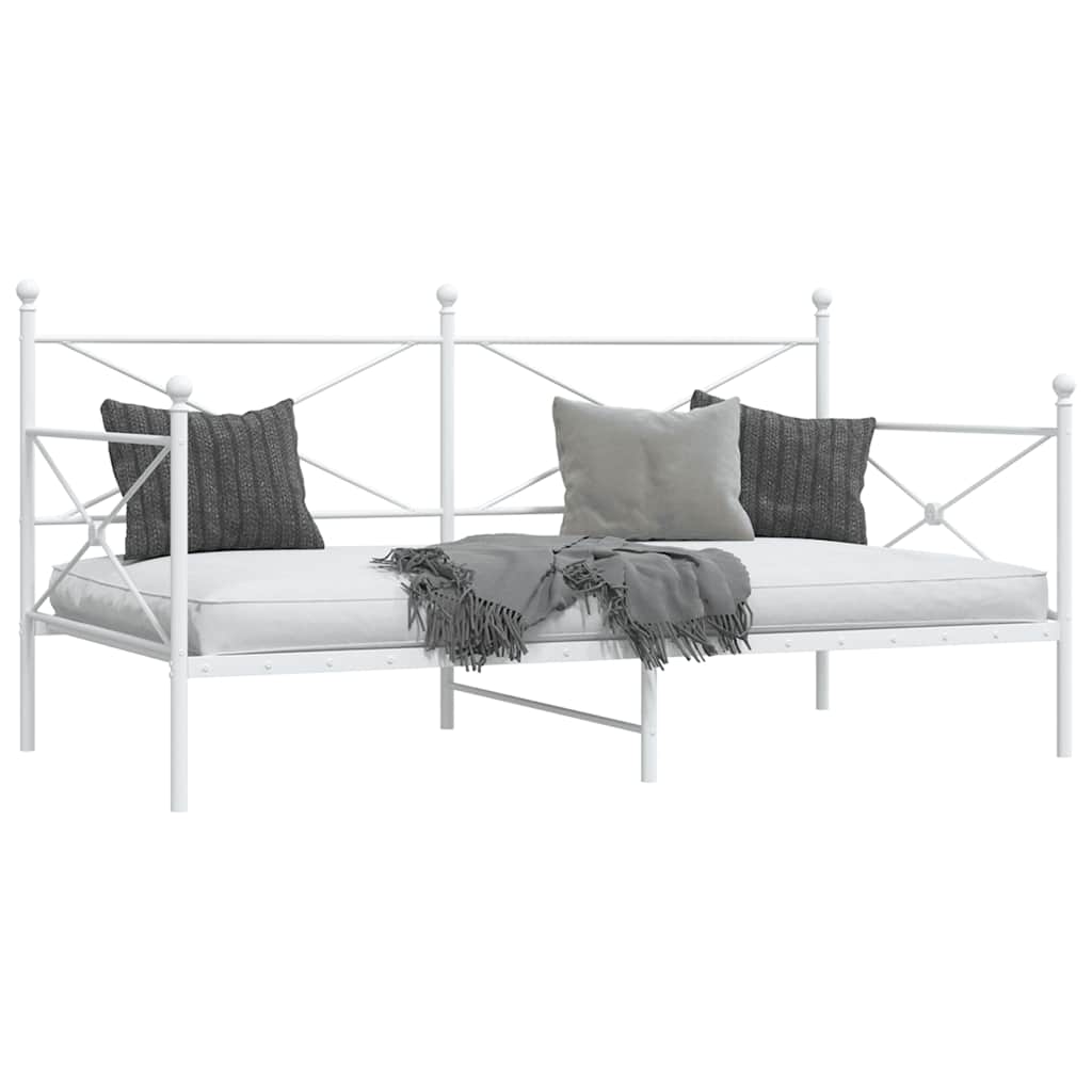 Cama de dia sem colchão 107x203 cm aço branco