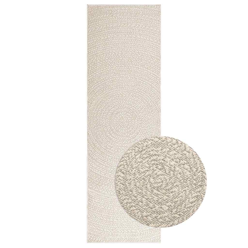Tapete zizur creme 80x250cm aspeto de juta interior e exterior