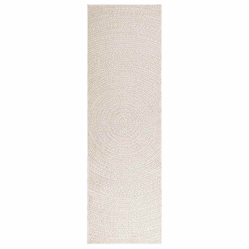 Tapete zizur creme 80x250cm aspeto de juta interior e exterior