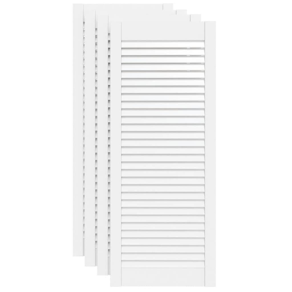 Portas de armário 4 pcs design de persiana pinho maciço branco