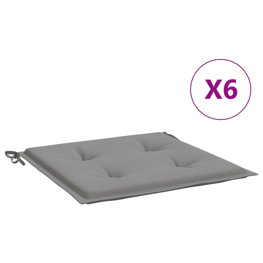 Almofadões p/ cadeiras de jardim 6 pcs tecido oxford cinza
