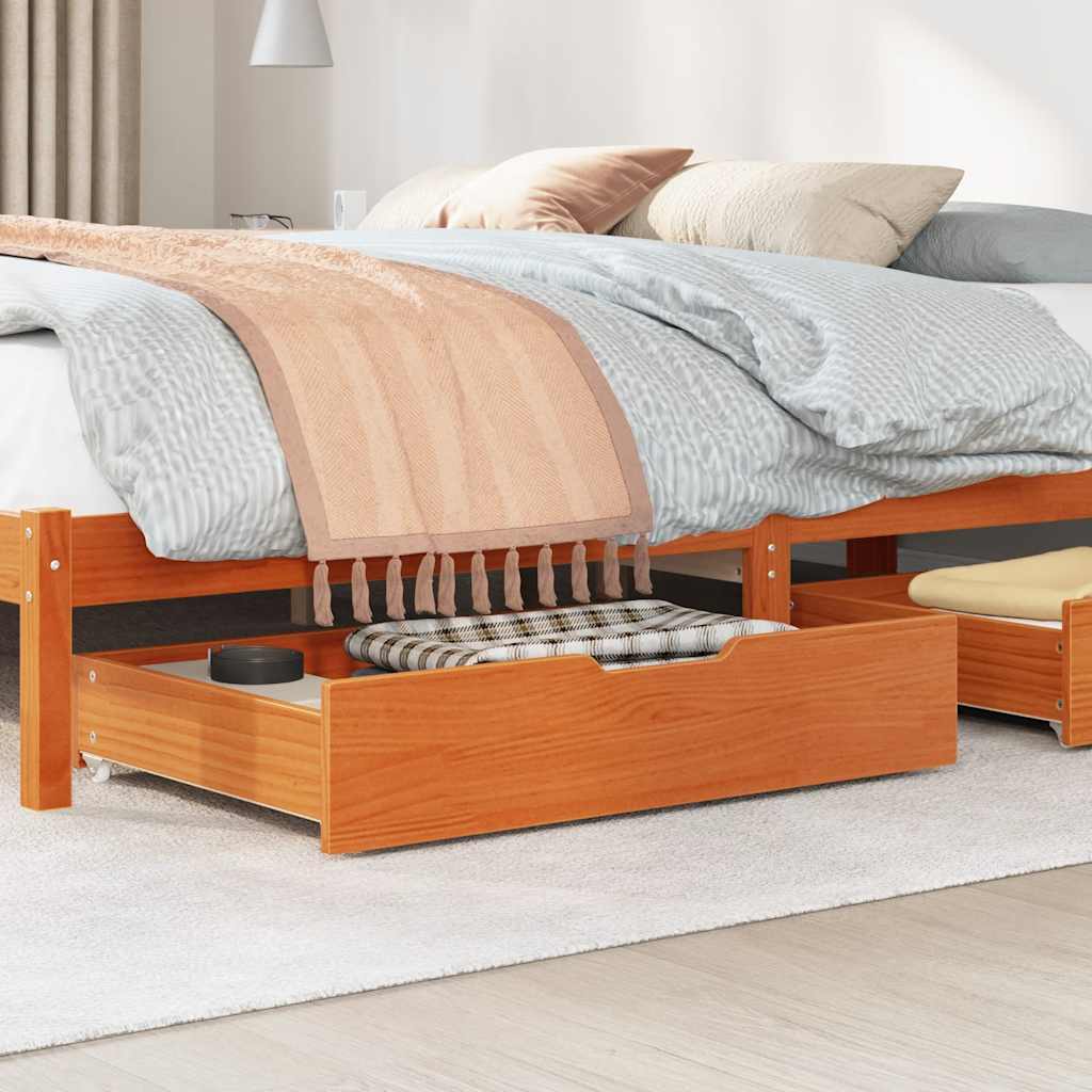 Gavetas para cama 2 pcs 80x55x17 cm pinho maciço castanho-mel