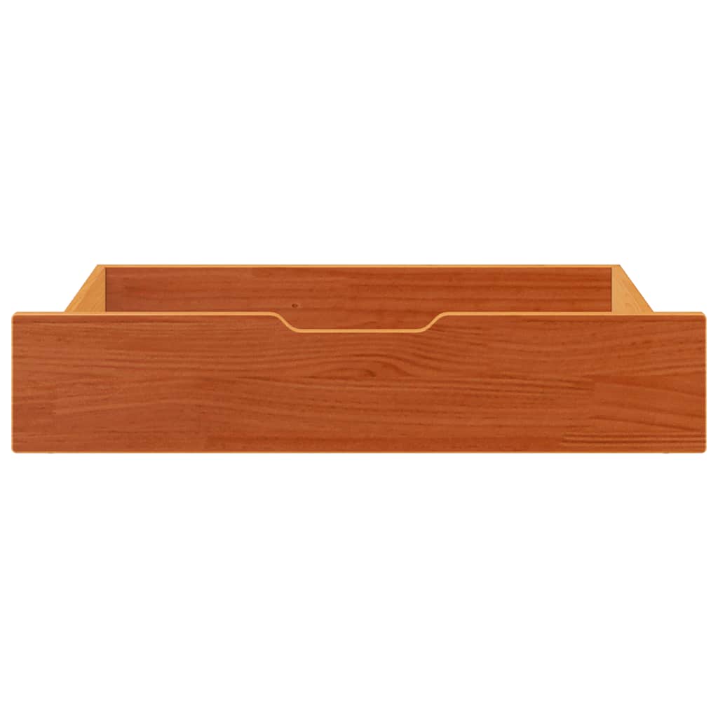 Gavetas para cama 2 pcs 80x55x17 cm pinho maciço castanho-mel