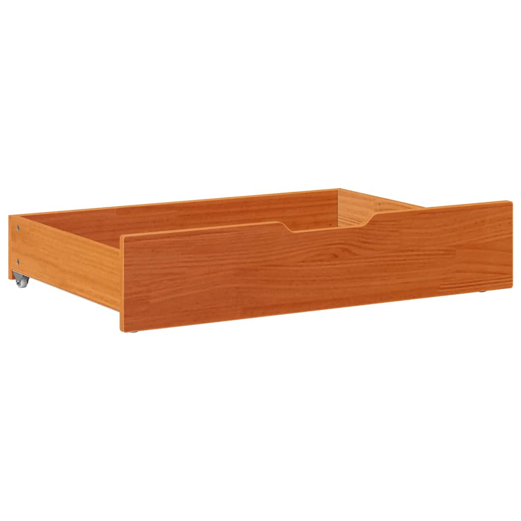 Gavetas para cama 2 pcs 80x55x17 cm pinho maciço castanho-mel