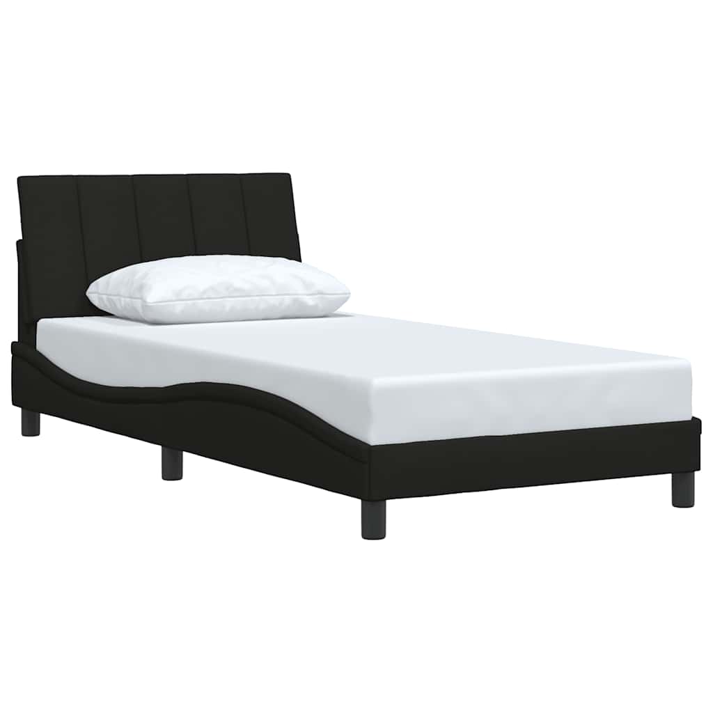 Estrutura de cama sem colchão hanko 100x200 cm tecido preto