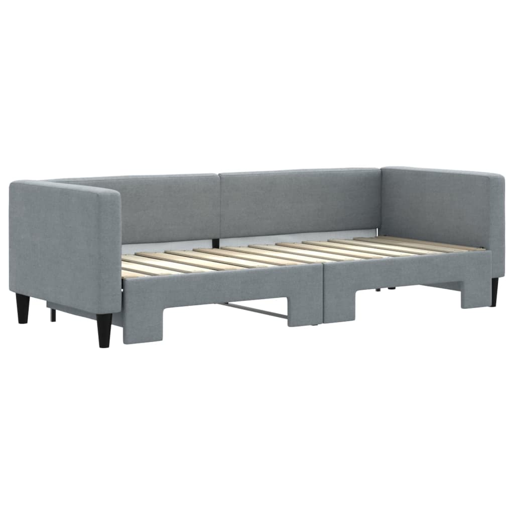 Sofá-cama com gavetão 80x200 cm tecido cinzento-claro