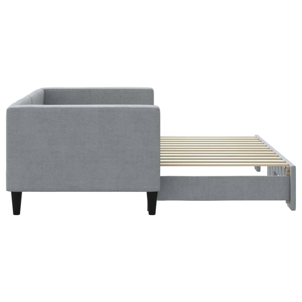 Sofá-cama com gavetão 80x200 cm tecido cinzento-claro