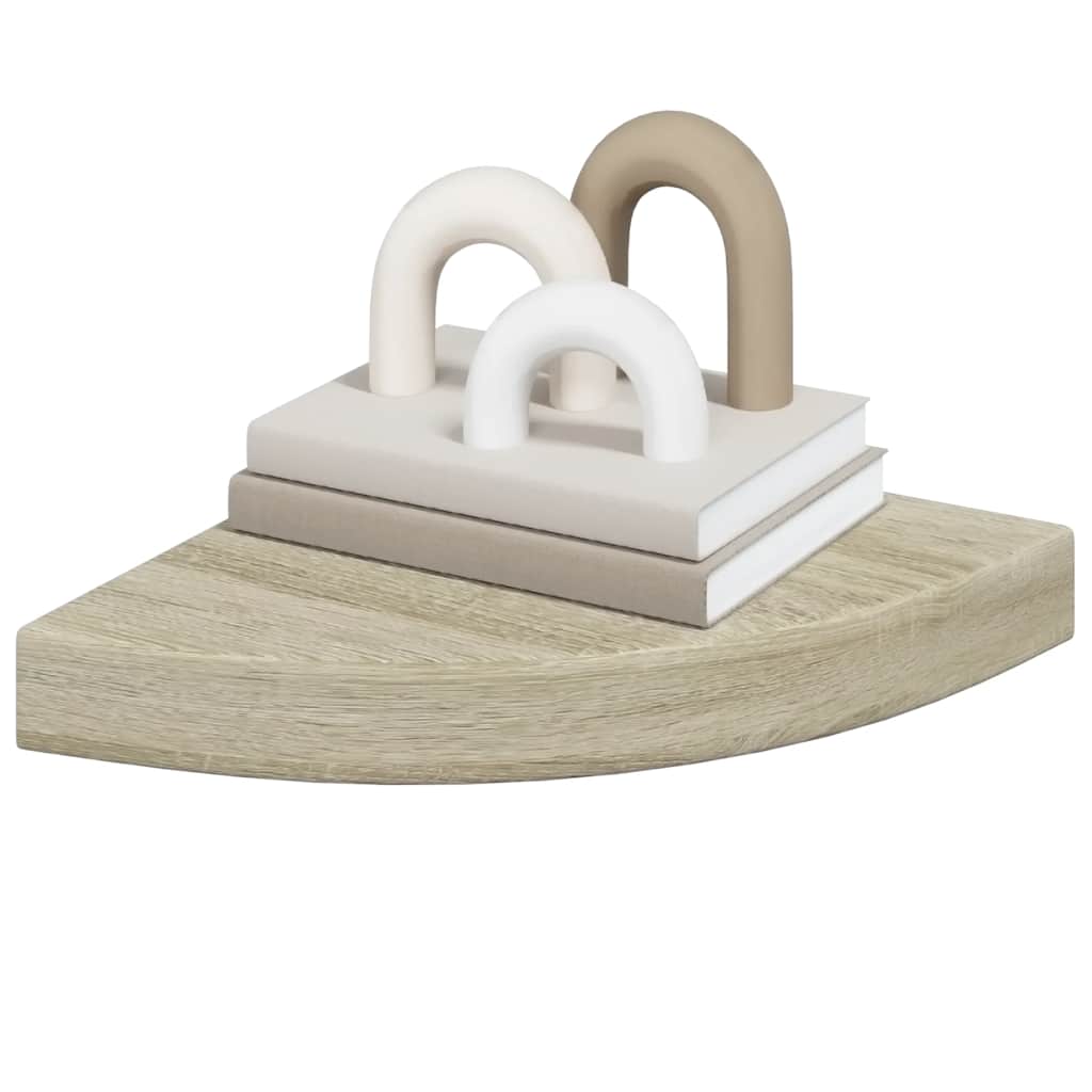 Prateleira de canto suspensa 25x25x3,8 cm MDF cor carvalho
