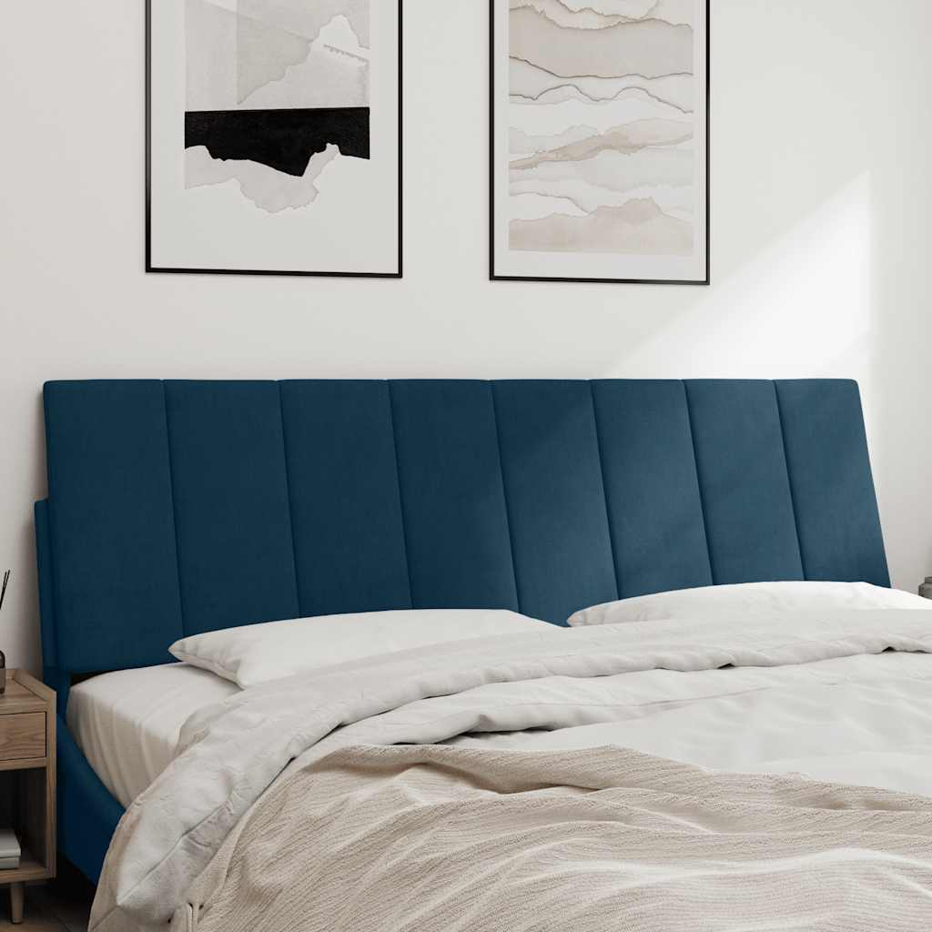 Almofadão de cabeceira hanko 160 cm veludo azul