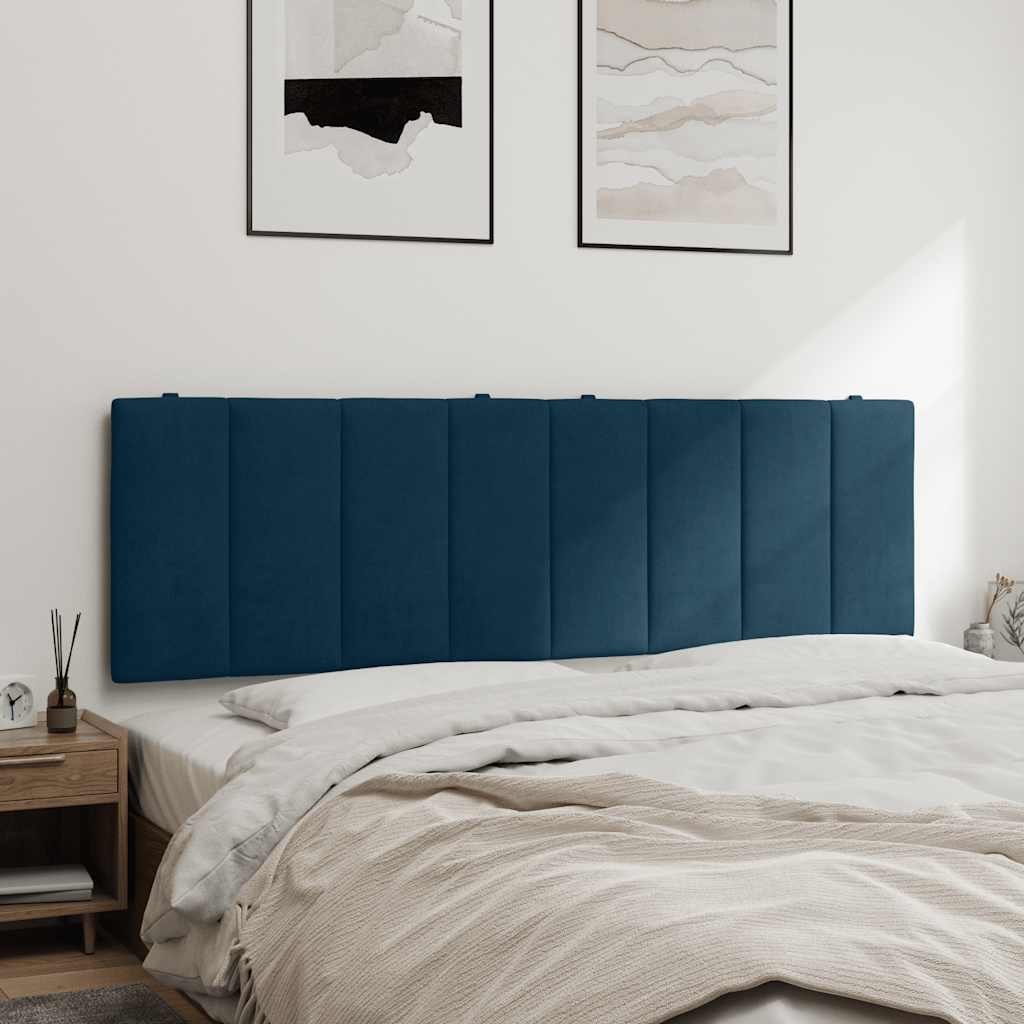 Almofadão de cabeceira hanko 160 cm veludo azul