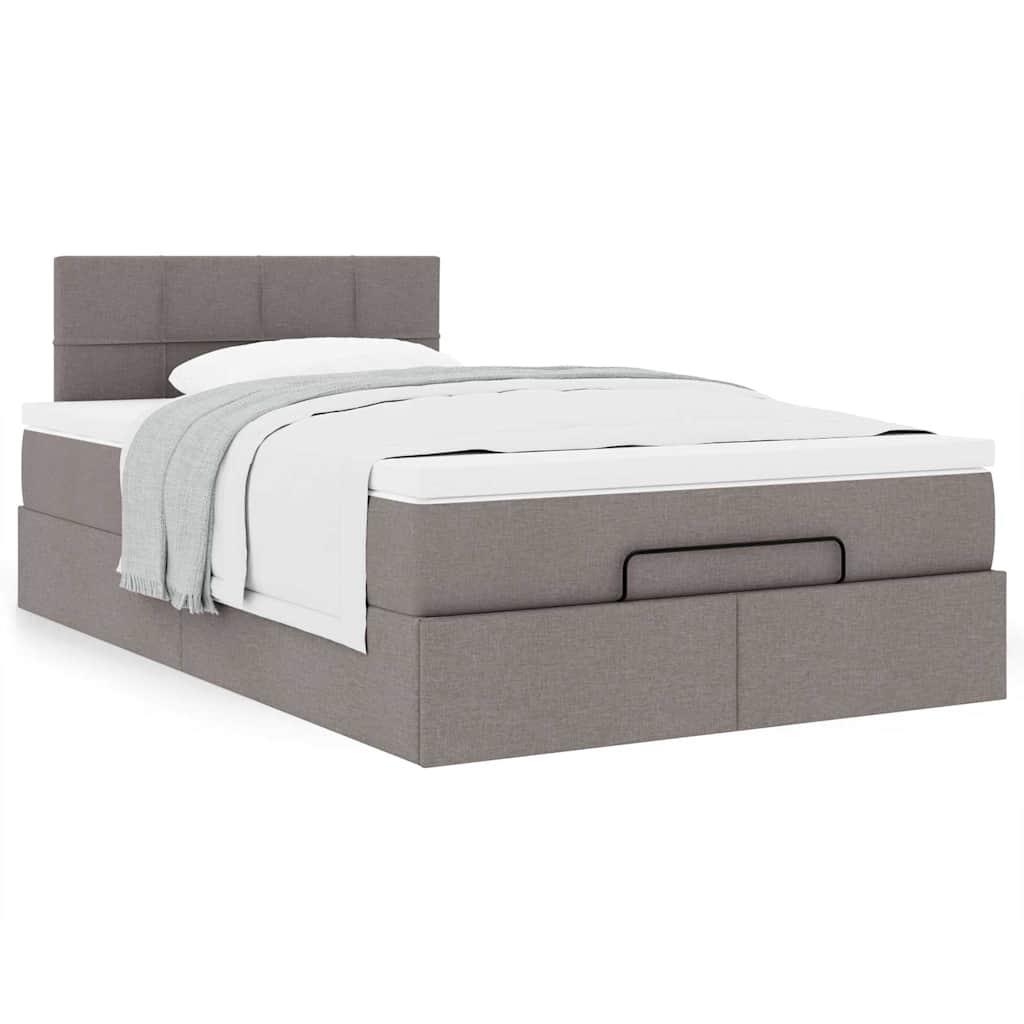 Moldura de cama otomana com tecido cinza 120x200cm