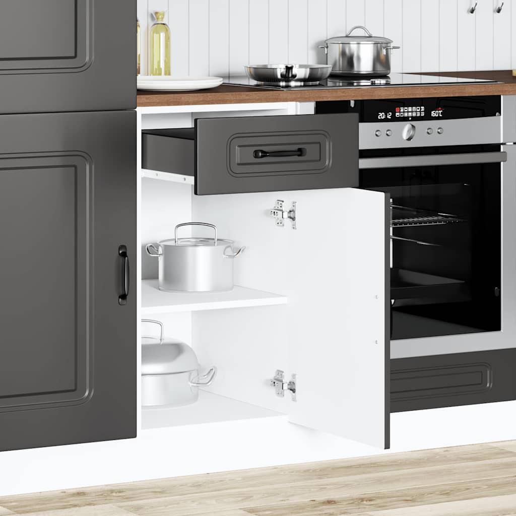 Armário de cozinha baixo kalmar madeira artificial preto
