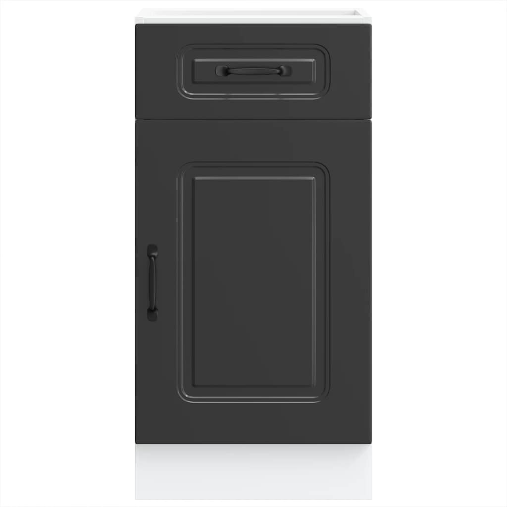 Armário de cozinha baixo kalmar madeira artificial preto