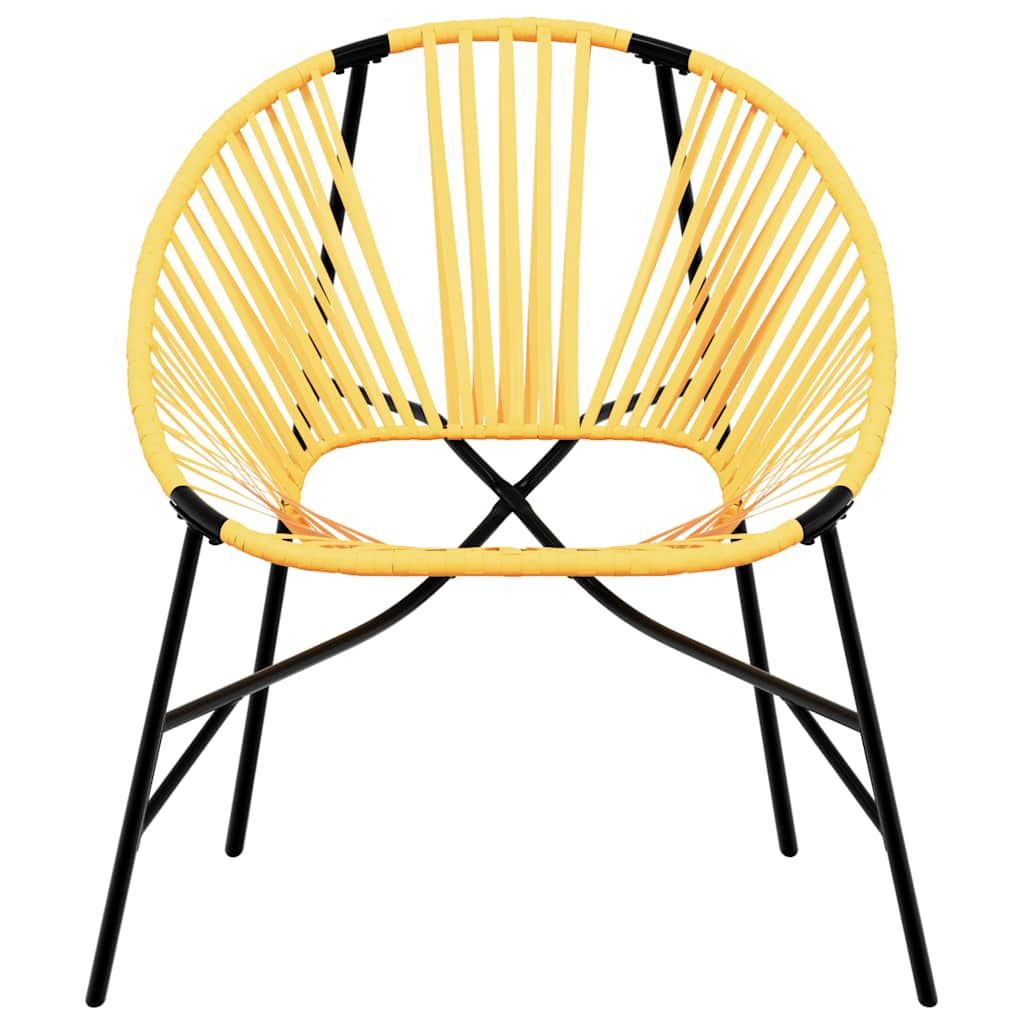 Cadeira de jardim em forma de ovo vime PE preto e amarelo