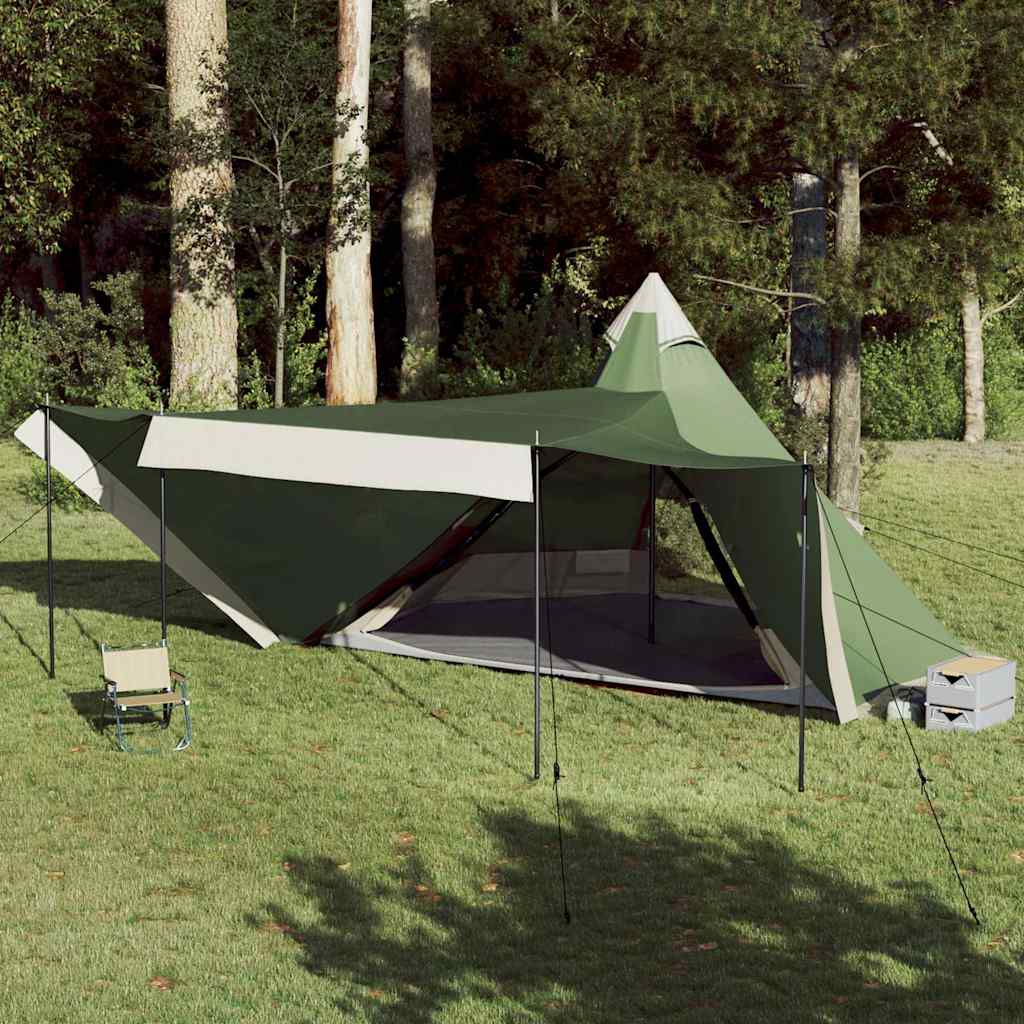 Tenda familiar tipi para 8 pessoas impermeável verde