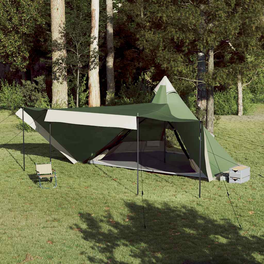 Tenda familiar tipi para 8 pessoas impermeável verde
