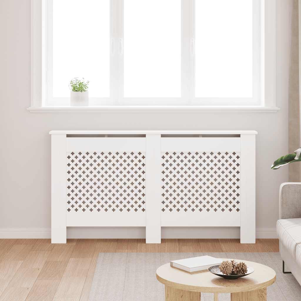 Cobertura de radiador 152x19x81,5 cm MDF branco