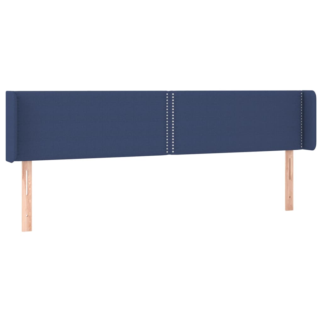 Cabeceira de cama c/ luzes LED tecido 183x16x78/88 cm azul