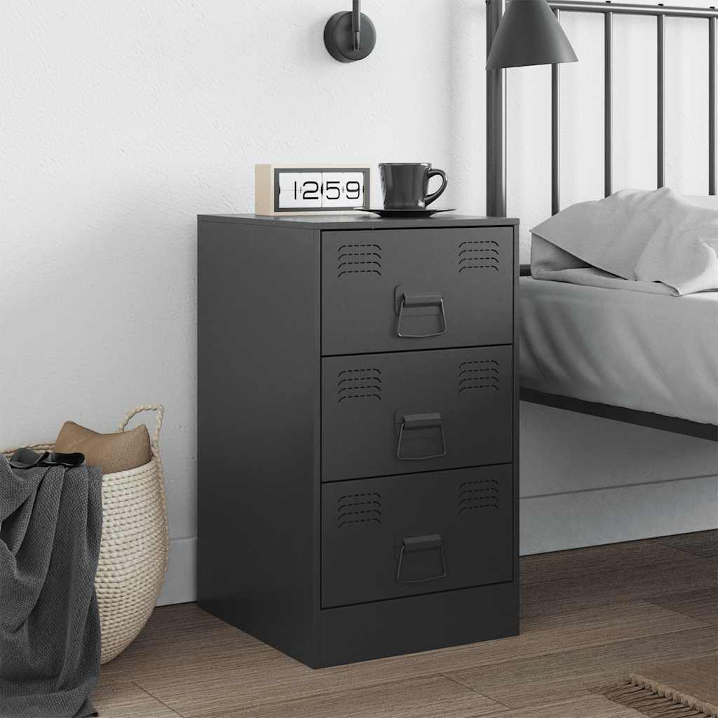 Mesa de cabeceira 34,5x39x62 cm aço preto