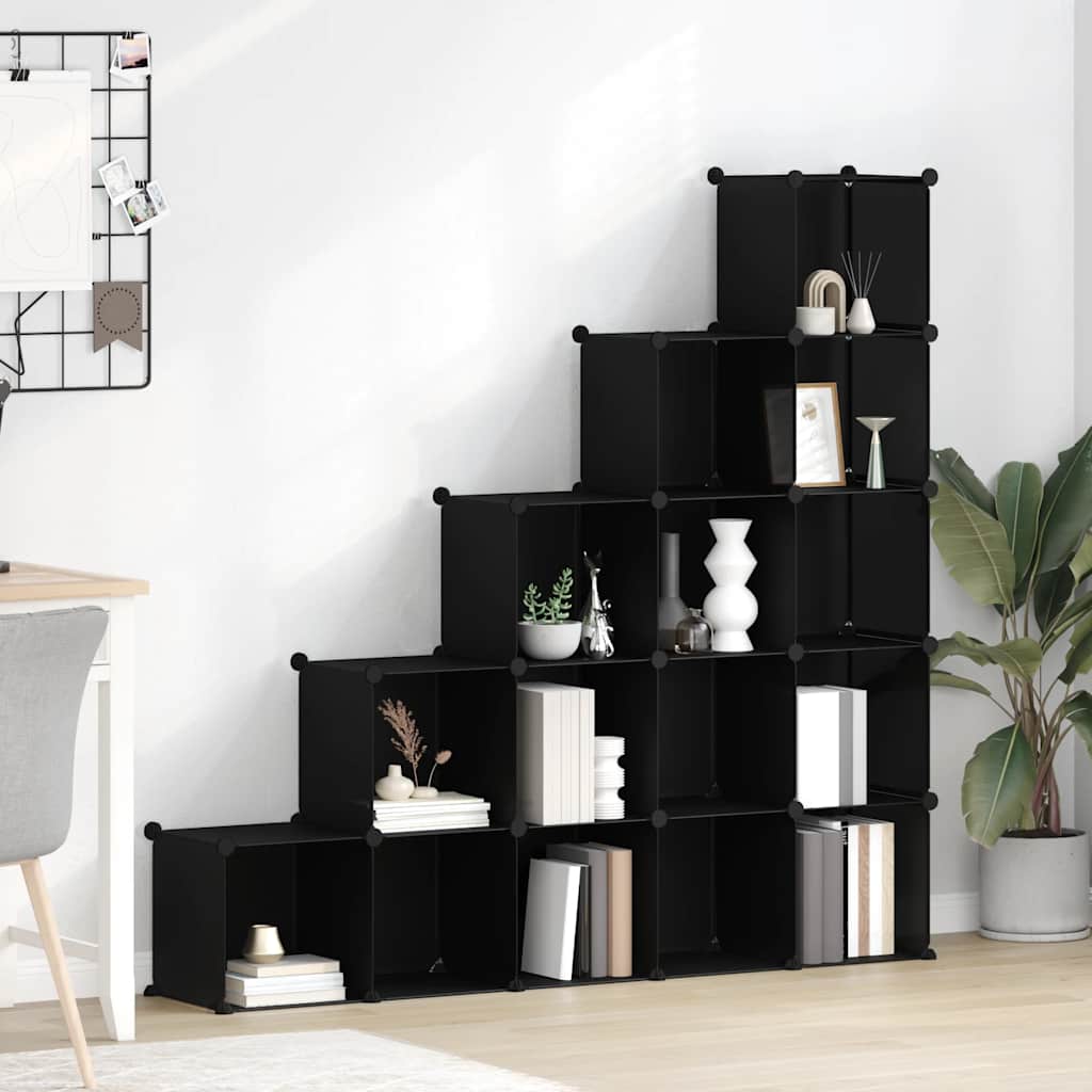 Organizador de arrumação com 15 cubos PP preto