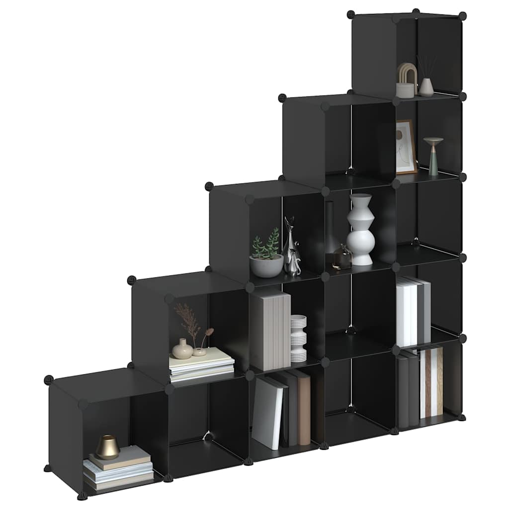 Organizador de arrumação com 15 cubos PP preto