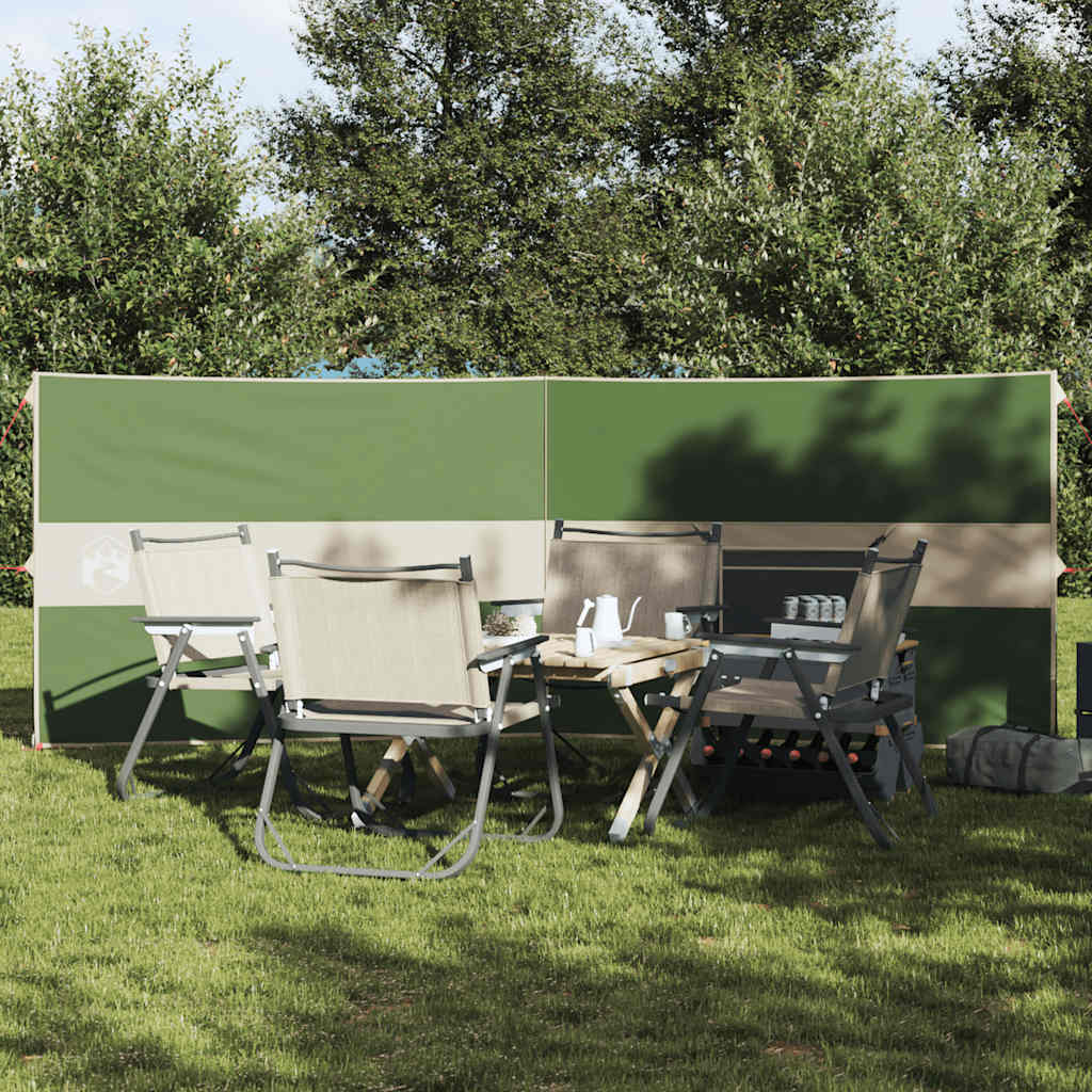 Corta-vento de campismo 344x120 cm impermeável verde