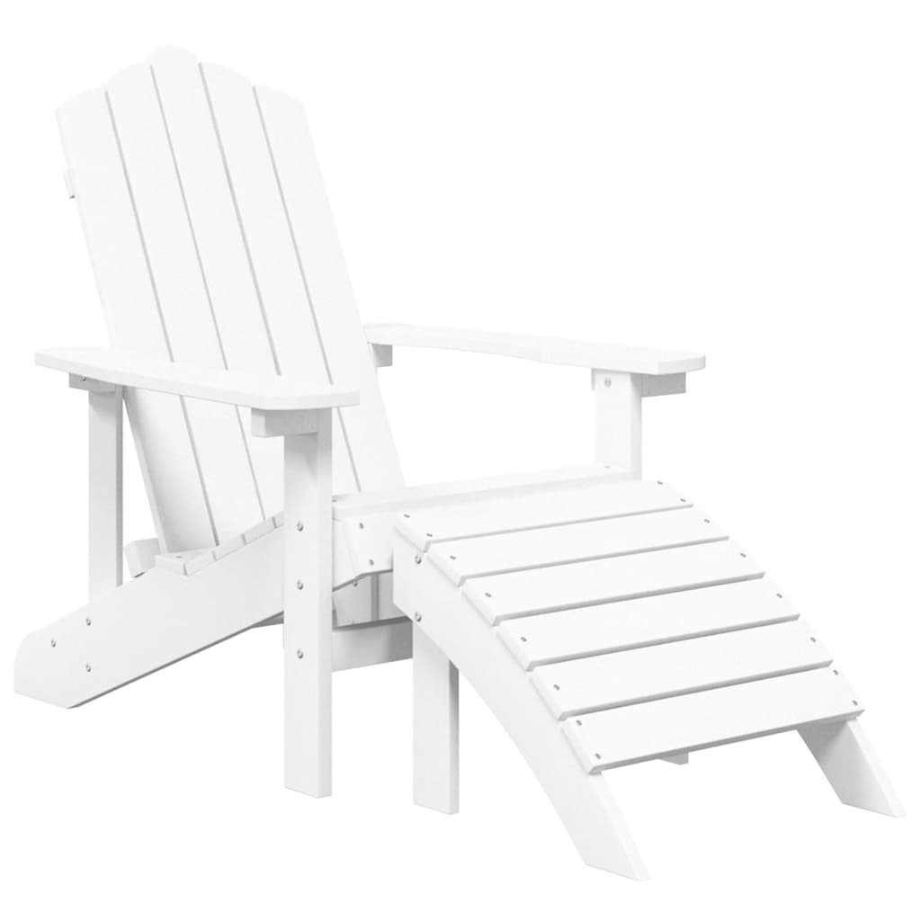 Cadeiras de jardim adirondack com apoio de pés/mesa pead branco