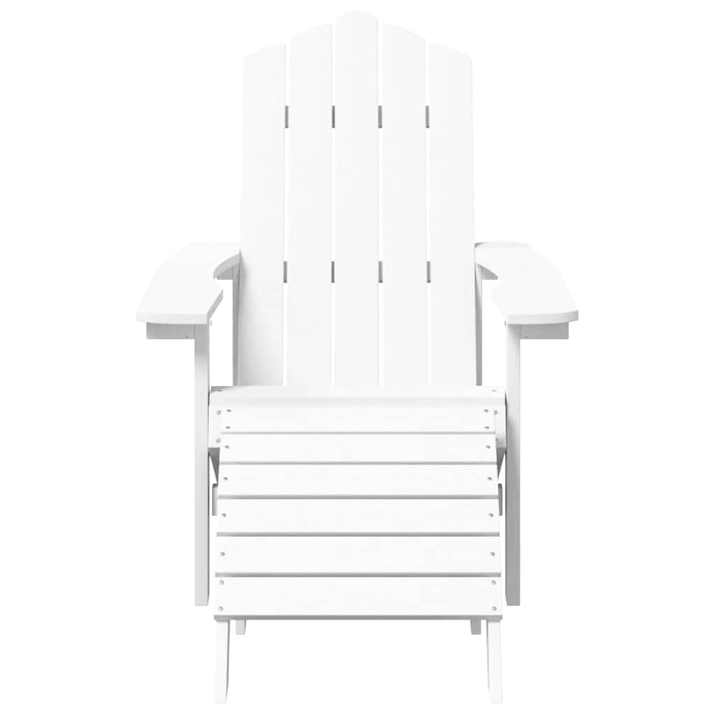 Cadeiras de jardim adirondack com apoio de pés/mesa pead branco