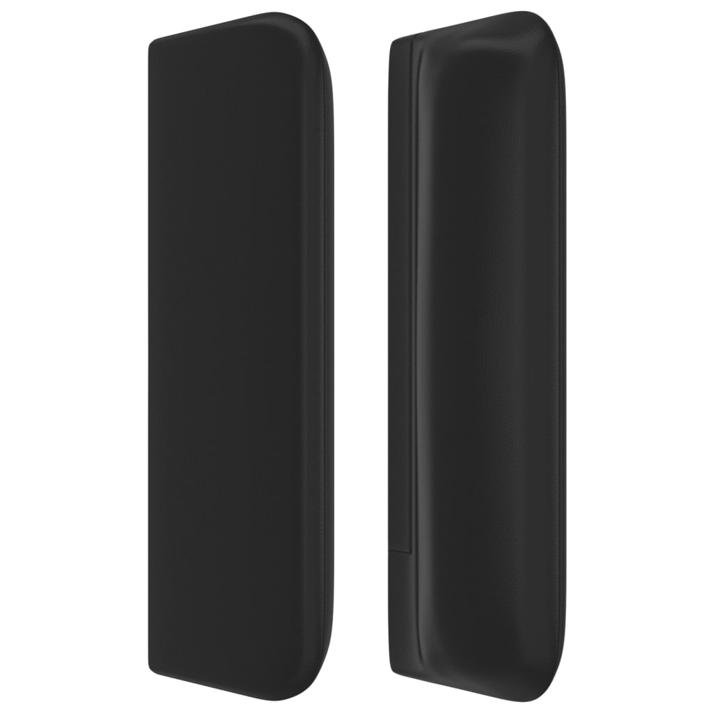 Cabeceira de cama c/ abas couro artificial 203x16x78/88cm preto