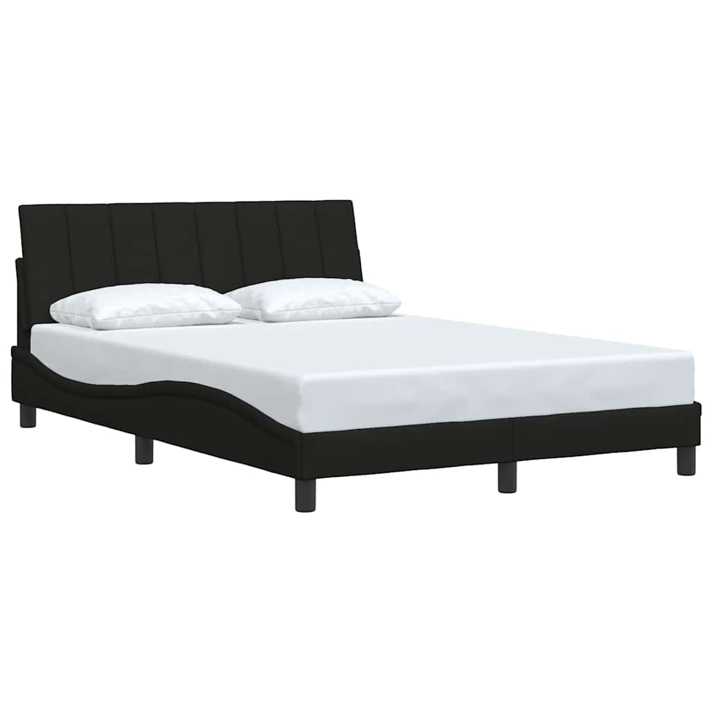 Estrutura de cama sem colchão hanko 140x190 cm tecido preto