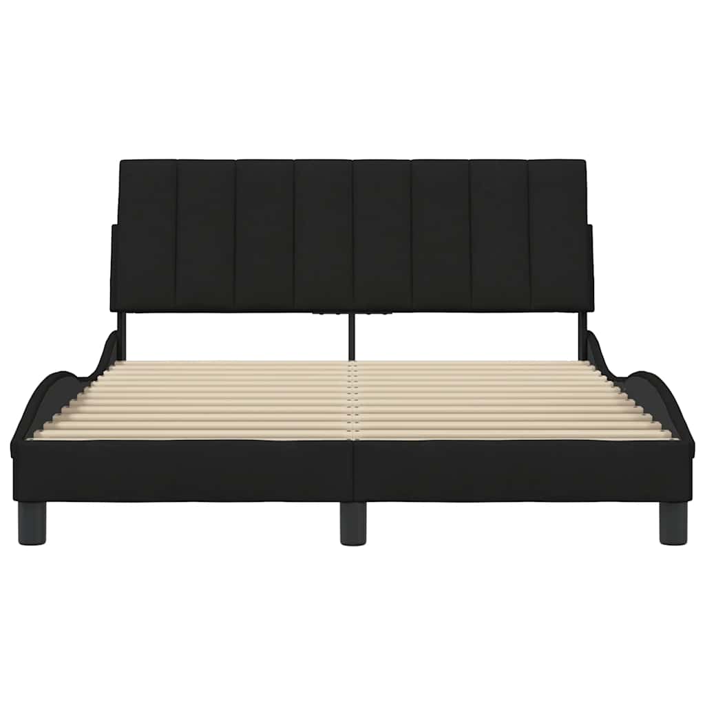 Estrutura de cama sem colchão hanko 140x190 cm tecido preto