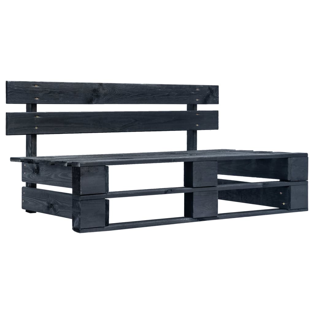 6 Pcs conj. lounge paletes c/ almofadões pinho impregnado preto
