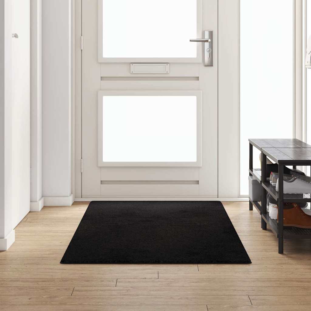 Runner de carpete preto 100 x 250 cm 100% polipropileno tuft