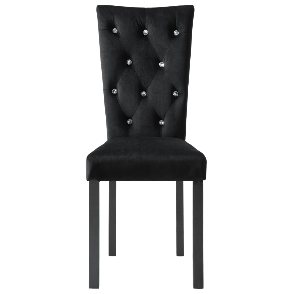 Cadeiras de jantar 6 pcs veludo preto