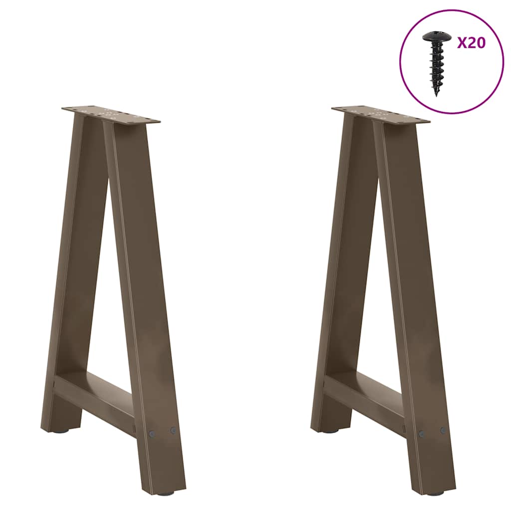 Pés de mesa de jantar em formato a, 2 peças, 60x (72-73) cm, aço
