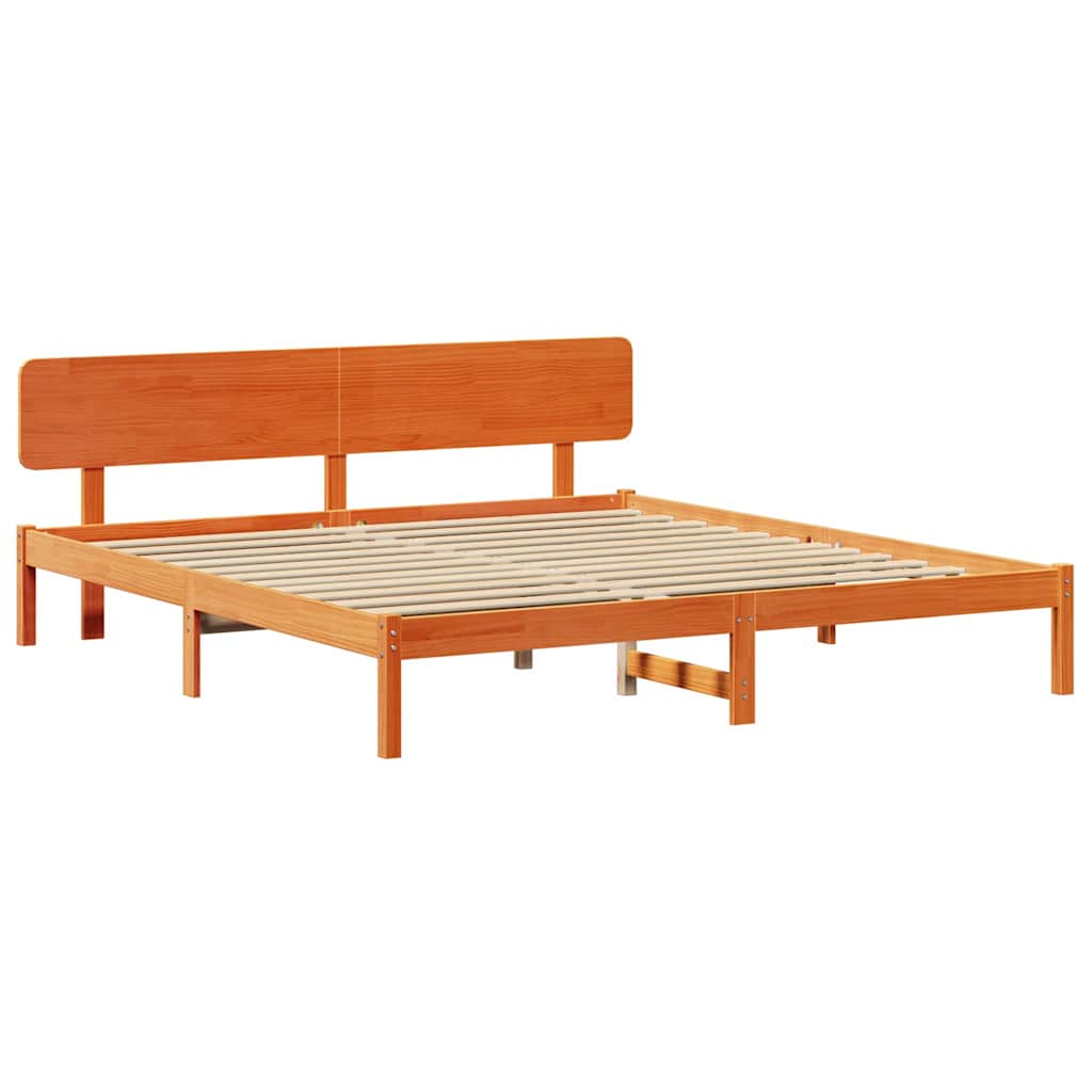 Estrutura da cama com cabeceira marrom cera 180 x 200 cm