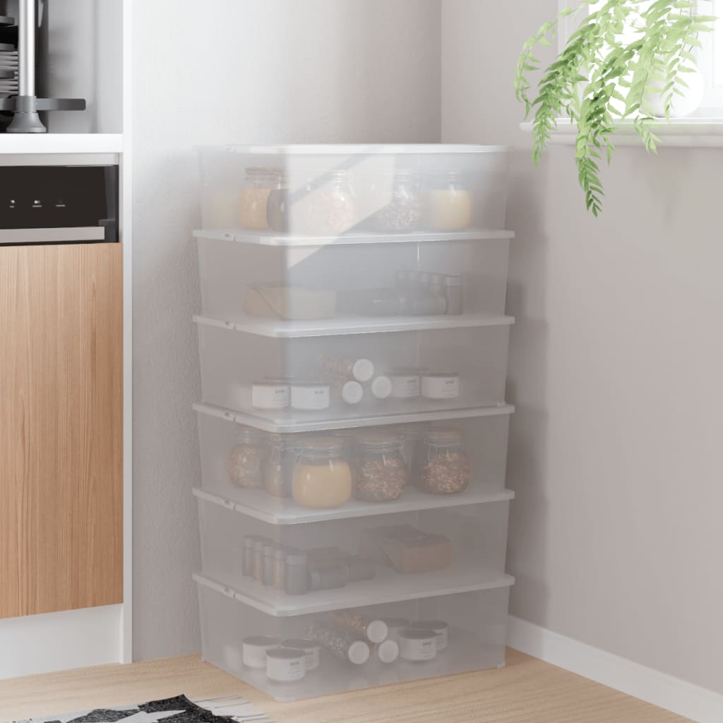 Caixas de arrumação empilháveis 6 pcs 10 l plástico