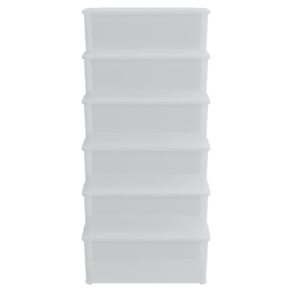 Caixas de arrumação empilháveis 6 pcs 10 l plástico
