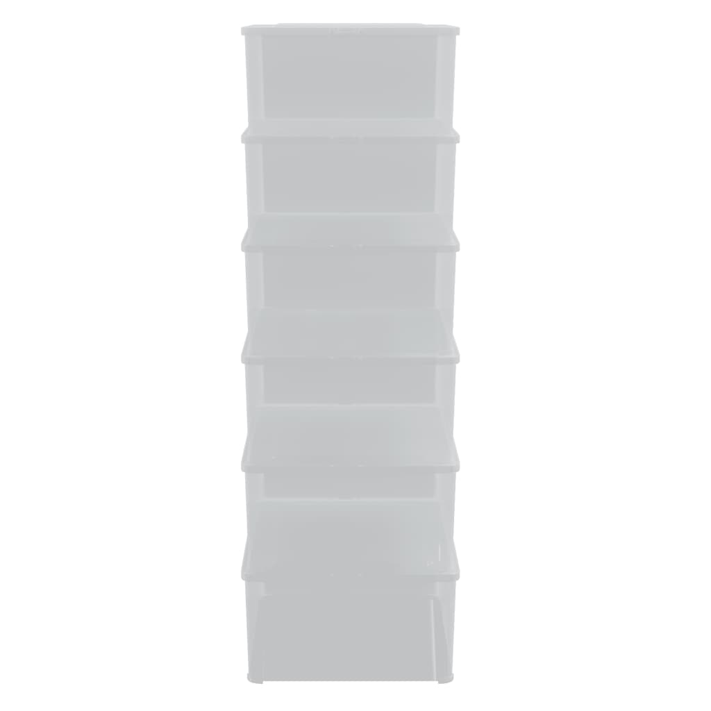 Caixas de arrumação empilháveis 6 pcs 10 l plástico