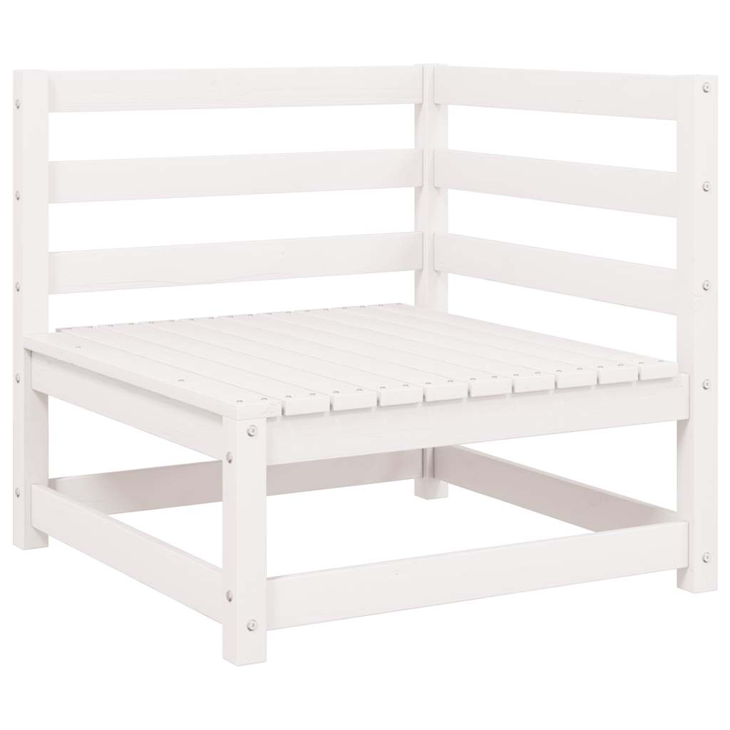 2 Pcs conj. lounge de jardim c/ almofadões pinho maciço branco
