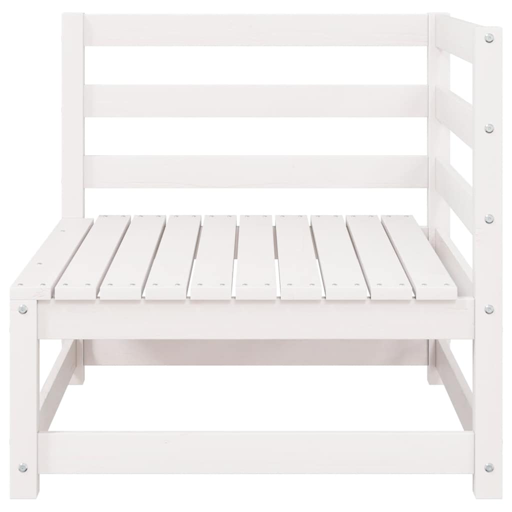 2 Pcs conj. lounge de jardim c/ almofadões pinho maciço branco