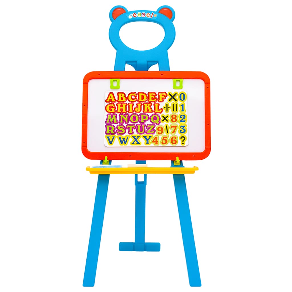 Cavalete infantil com quadro negro e quadro branco