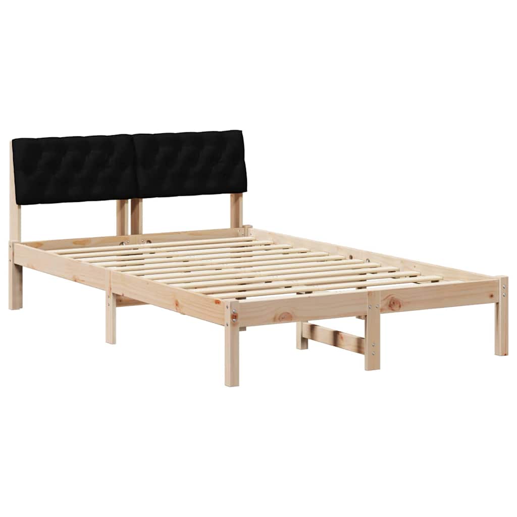 Estrutura da cama com cabeceira castanho e preto 120 x 200 cm