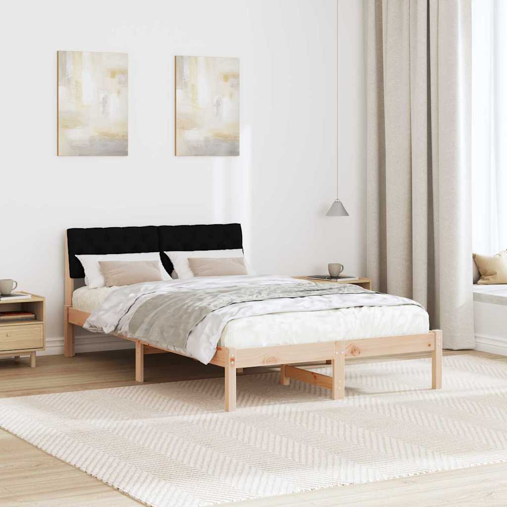 Estrutura da cama com cabeceira castanho e preto 120 x 200 cm