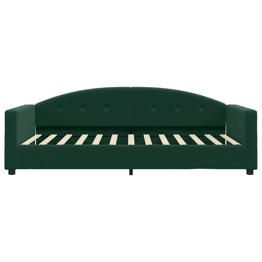 Sofá-cama 100x200 cm veludo verde-escuro